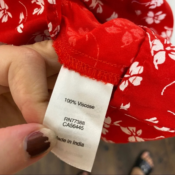 J. Crew Mercantile Red Floral Ruffle dress - Picture 6 of 10
